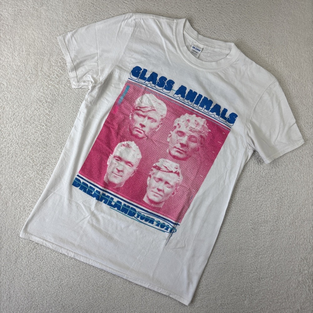 GLASS ANIMALS Band Shirt Medium White Dreamland Tour Music Festival TShirt SS